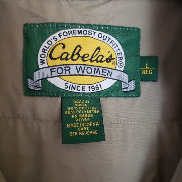 Cabelas Women's Fishing Hunting Guide Multi Pocket Vest Size Large Khaki Tan - Picture 2 of 14